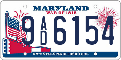 MD license plate 9AD6154