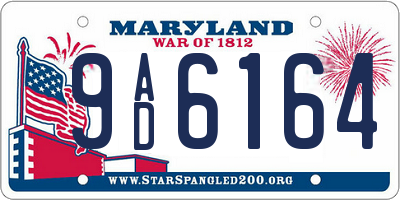 MD license plate 9AD6164