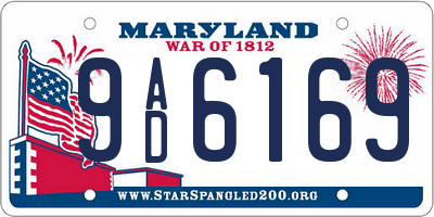 MD license plate 9AD6169