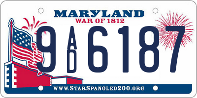 MD license plate 9AD6187