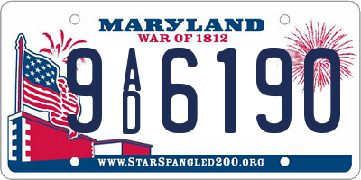 MD license plate 9AD6190