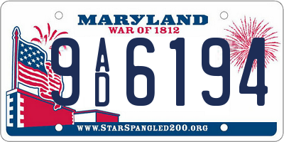 MD license plate 9AD6194