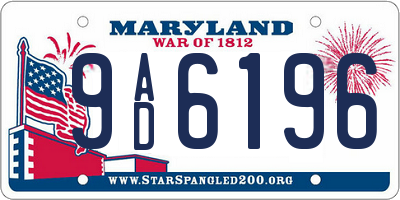 MD license plate 9AD6196