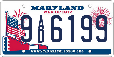 MD license plate 9AD6199