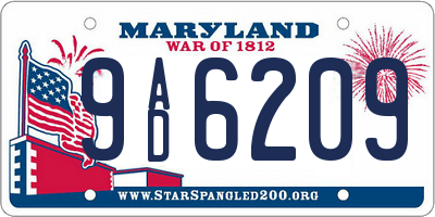 MD license plate 9AD6209