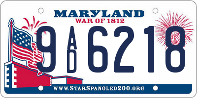 MD license plate 9AD6218