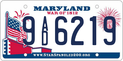 MD license plate 9AD6219