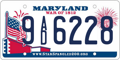 MD license plate 9AD6228