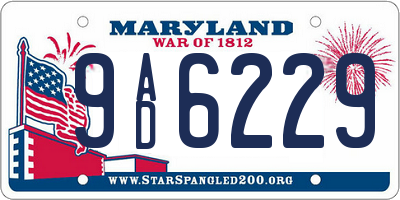 MD license plate 9AD6229