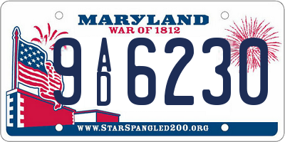 MD license plate 9AD6230