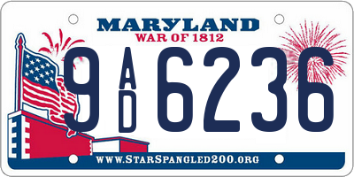 MD license plate 9AD6236