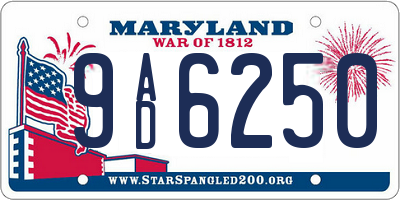 MD license plate 9AD6250