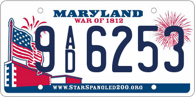 MD license plate 9AD6253