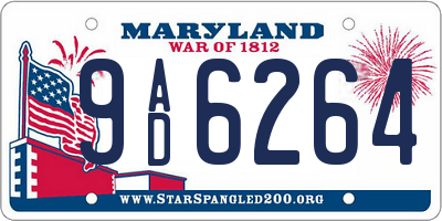 MD license plate 9AD6264