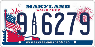 MD license plate 9AD6279