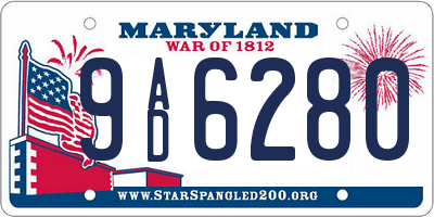 MD license plate 9AD6280