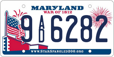 MD license plate 9AD6282