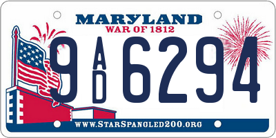 MD license plate 9AD6294