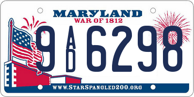 MD license plate 9AD6298
