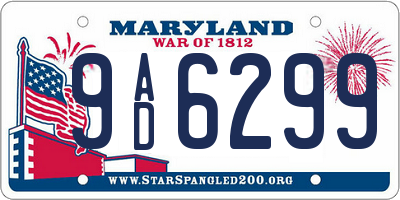 MD license plate 9AD6299