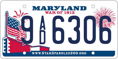 MD license plate 9AD6306