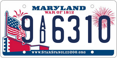 MD license plate 9AD6310