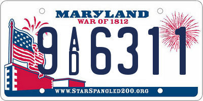 MD license plate 9AD6311