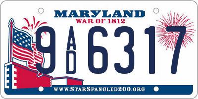 MD license plate 9AD6317