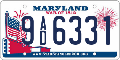 MD license plate 9AD6331