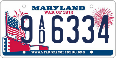 MD license plate 9AD6334