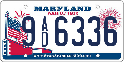MD license plate 9AD6336