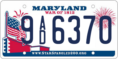 MD license plate 9AD6370