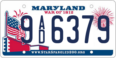 MD license plate 9AD6379