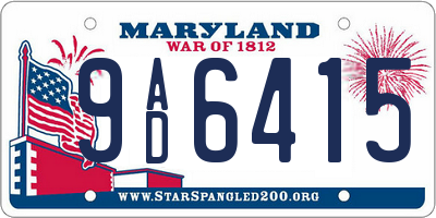 MD license plate 9AD6415