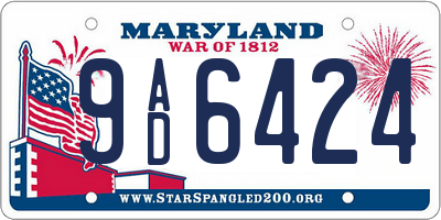 MD license plate 9AD6424