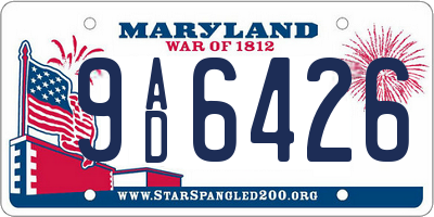 MD license plate 9AD6426