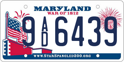MD license plate 9AD6439