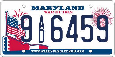 MD license plate 9AD6459