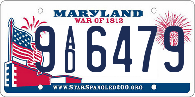 MD license plate 9AD6479