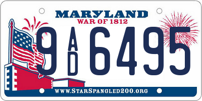 MD license plate 9AD6495