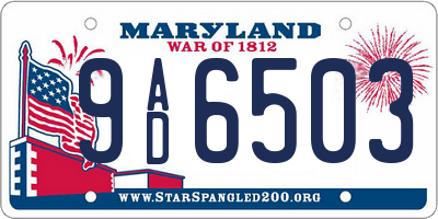 MD license plate 9AD6503