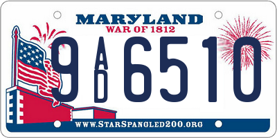 MD license plate 9AD6510