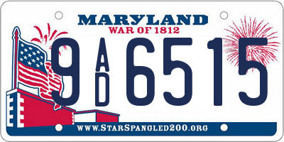 MD license plate 9AD6515