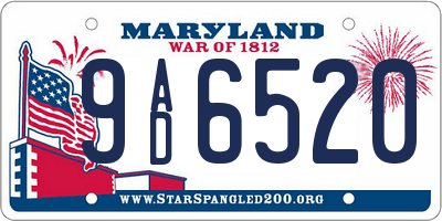 MD license plate 9AD6520