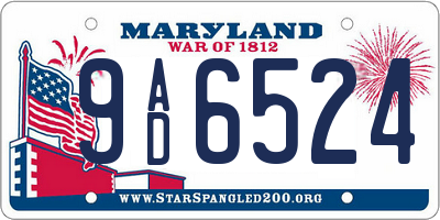 MD license plate 9AD6524