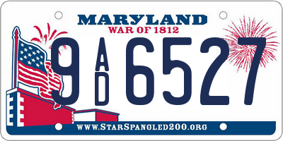 MD license plate 9AD6527