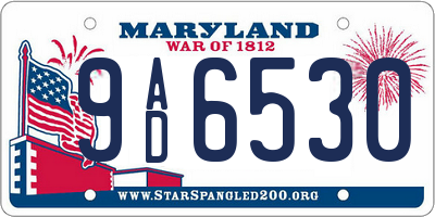 MD license plate 9AD6530