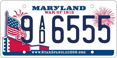 MD license plate 9AD6555