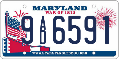 MD license plate 9AD6591
