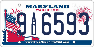MD license plate 9AD6593